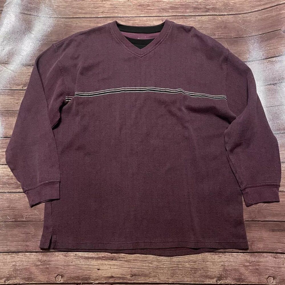 Men’s Architect Purple Pullover Shirt XL V-Neck Ribbed Casual